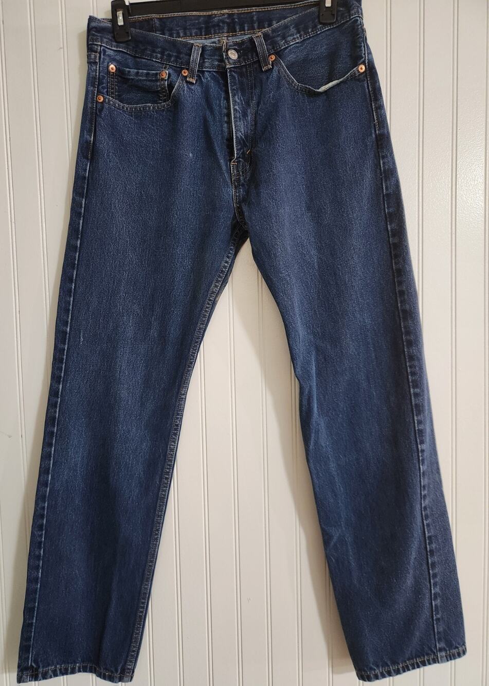 Vintage Levis 505 Jeans Men's 34x34 Red Tab Dark Faded Wash Very Good